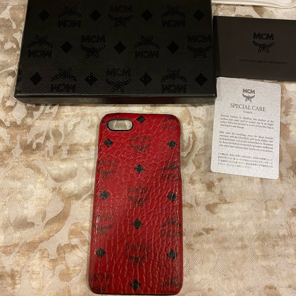💯 authentic red MCM iPhone 7 case